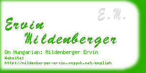 ervin mildenberger business card